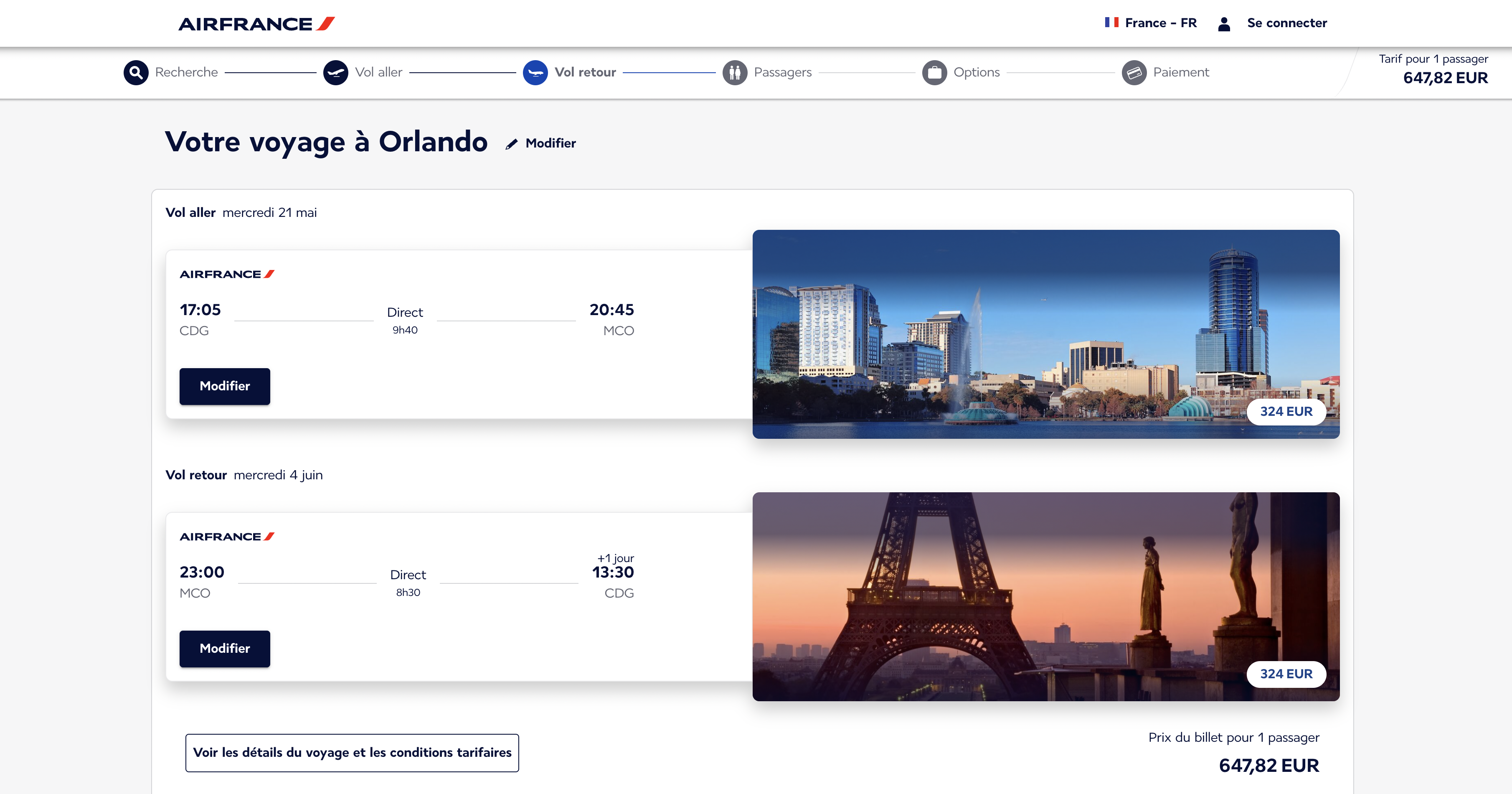 ect paris orlando pas cher air france